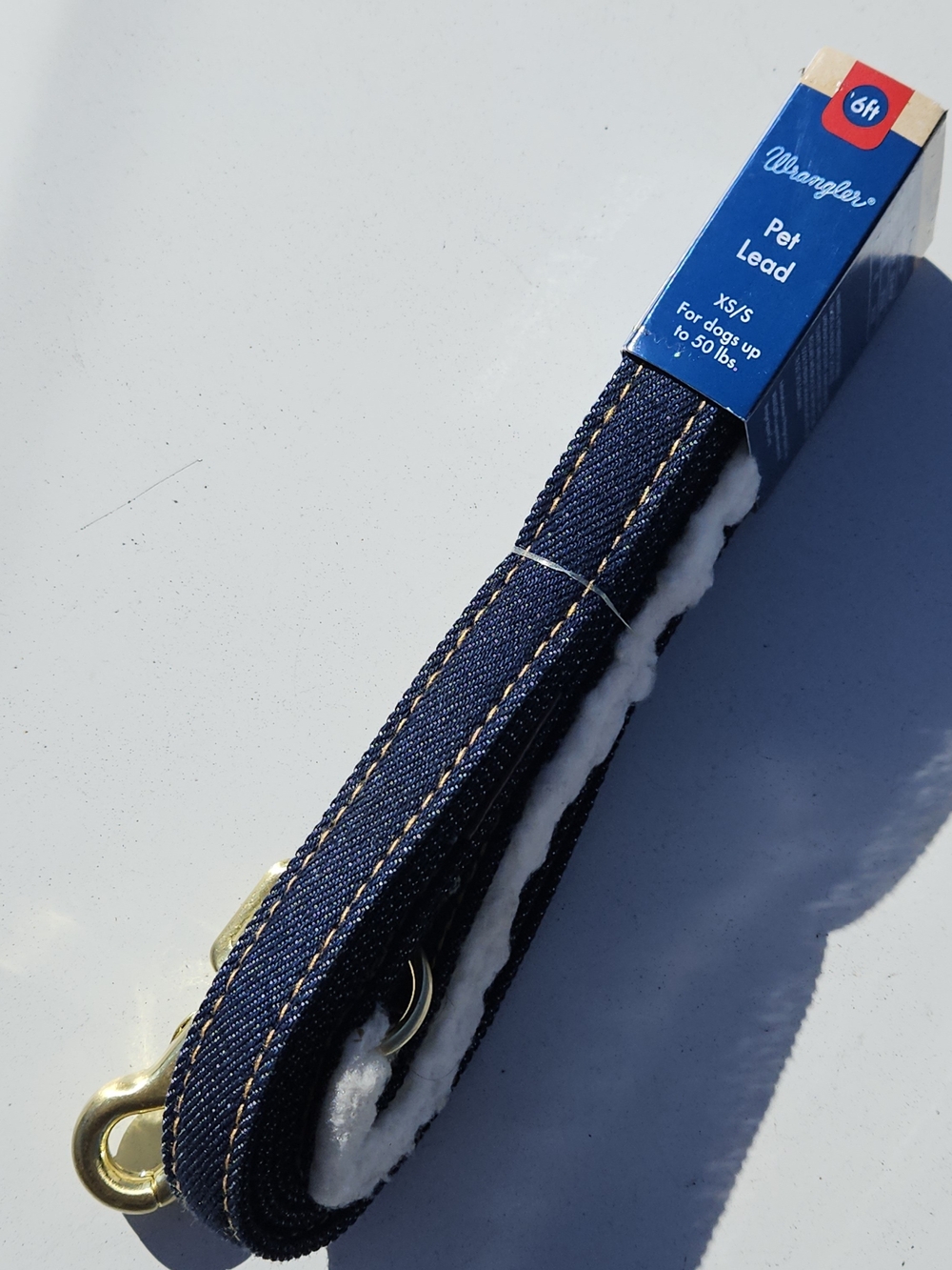 NWT Wrangler Denim Dog Leash With Sherpa Handle